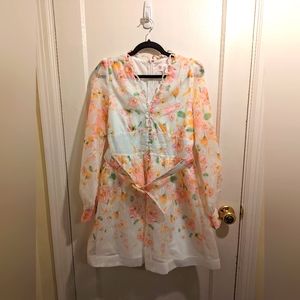 L'atiste by Amy Floral puffed sleeve dress